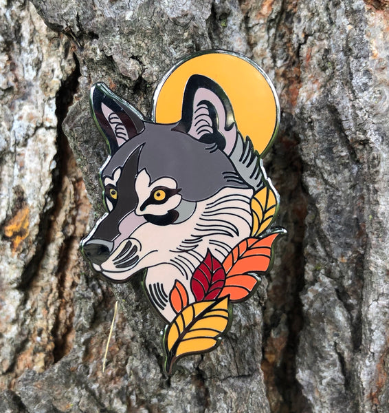 Autumn Wolf enamel pin